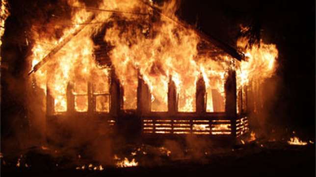 Incendiu la o cabana de barne